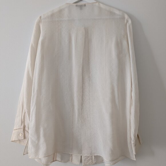 Massimo Dutti Silk Blouse Cream Size 4 - Picture 2 of 2